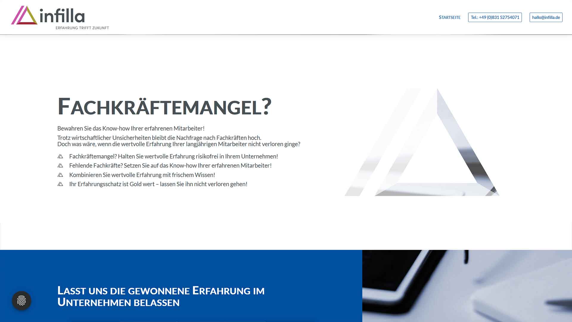 Referenzprojekt: infilla — Website von Konrad Griesser