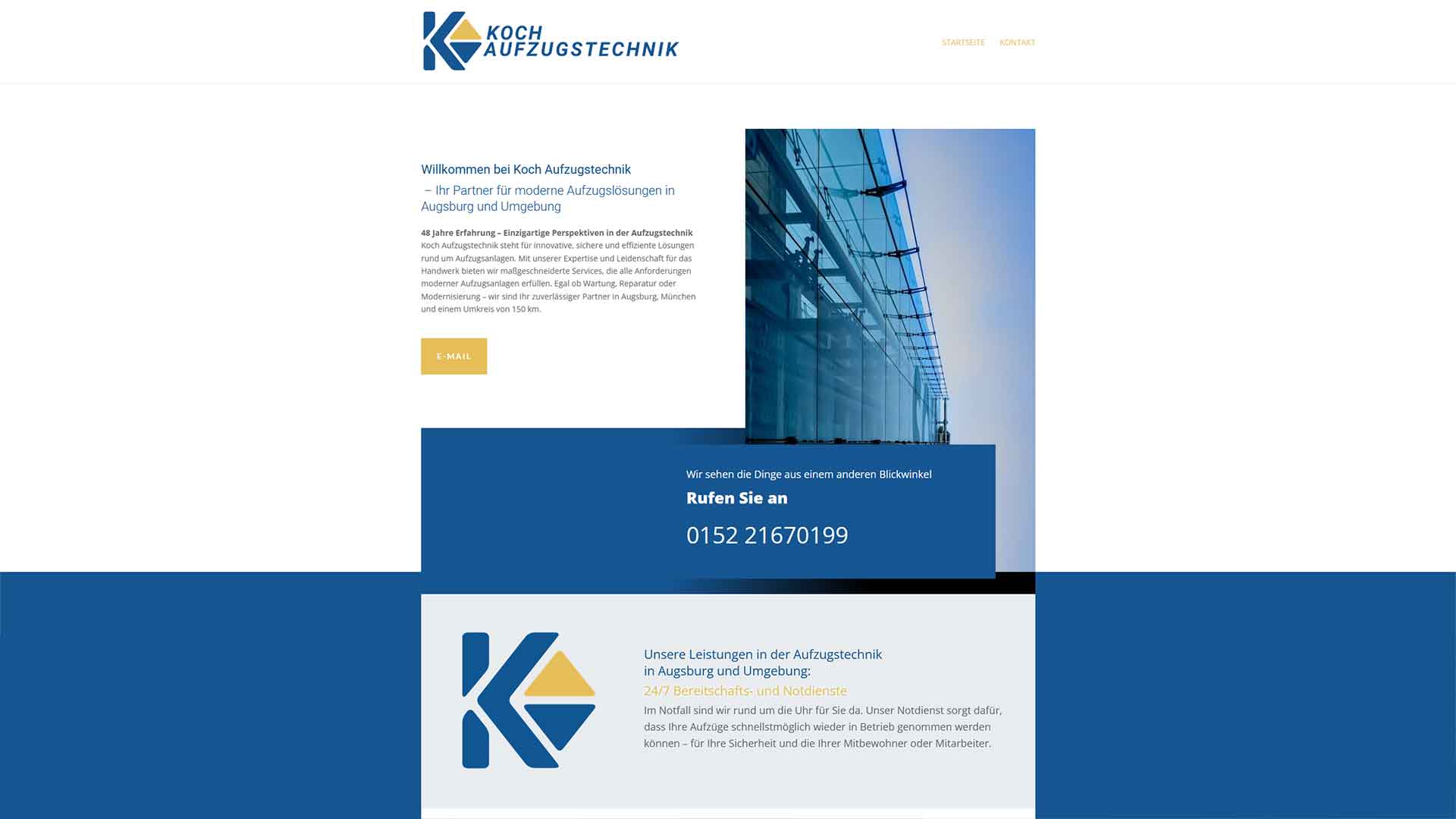 Referenzprojekt: Koch Aufzugstechnik eGbR — Website von Konrad Griesser