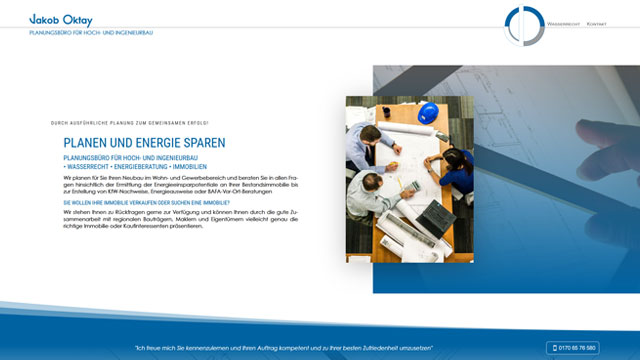 Referenzprojekt: Planungsbüro Jakob Oktay — Website von Konrad Griesser
