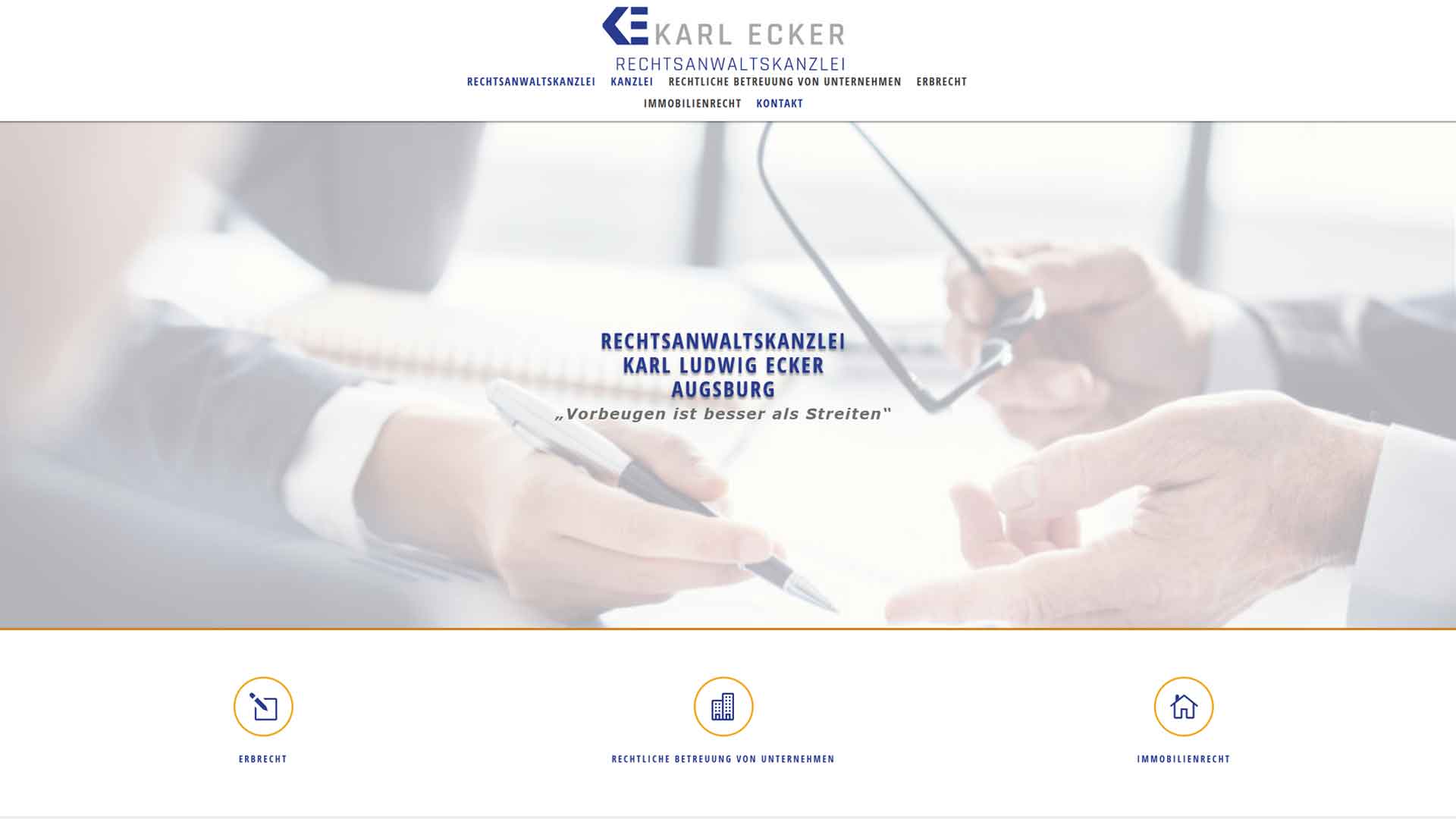 Referenzprojekt: Rechtsanwalt Dr. Karl Ecker — Website von Konrad Griesser